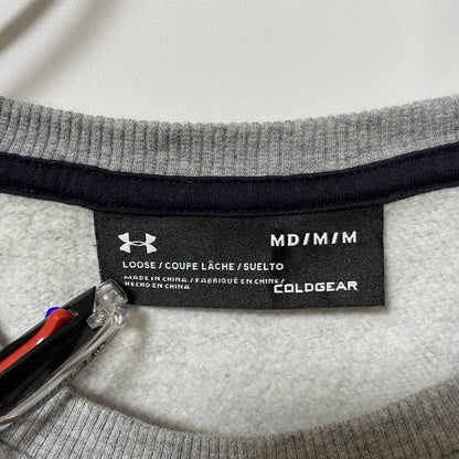 古着 used　UNDER ARMOUR アンダーアーマー　長袖ワンポイントロゴプリントスウェット　トレーナー　グレー　Mサイズ