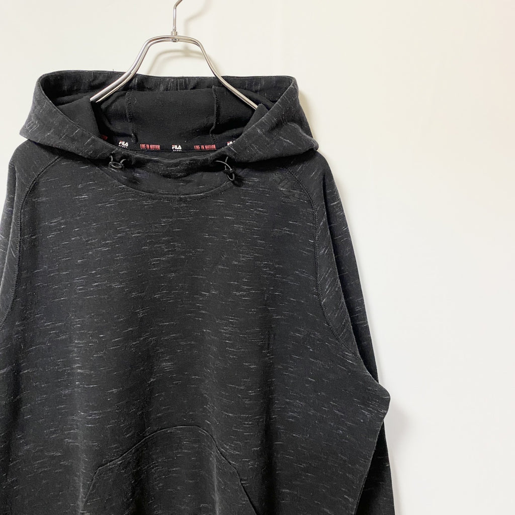 FILA　フィラ　スウェットパーカー/フーディー　無地　ビックシルエット　黒　ブラック　XLサイズ　古着