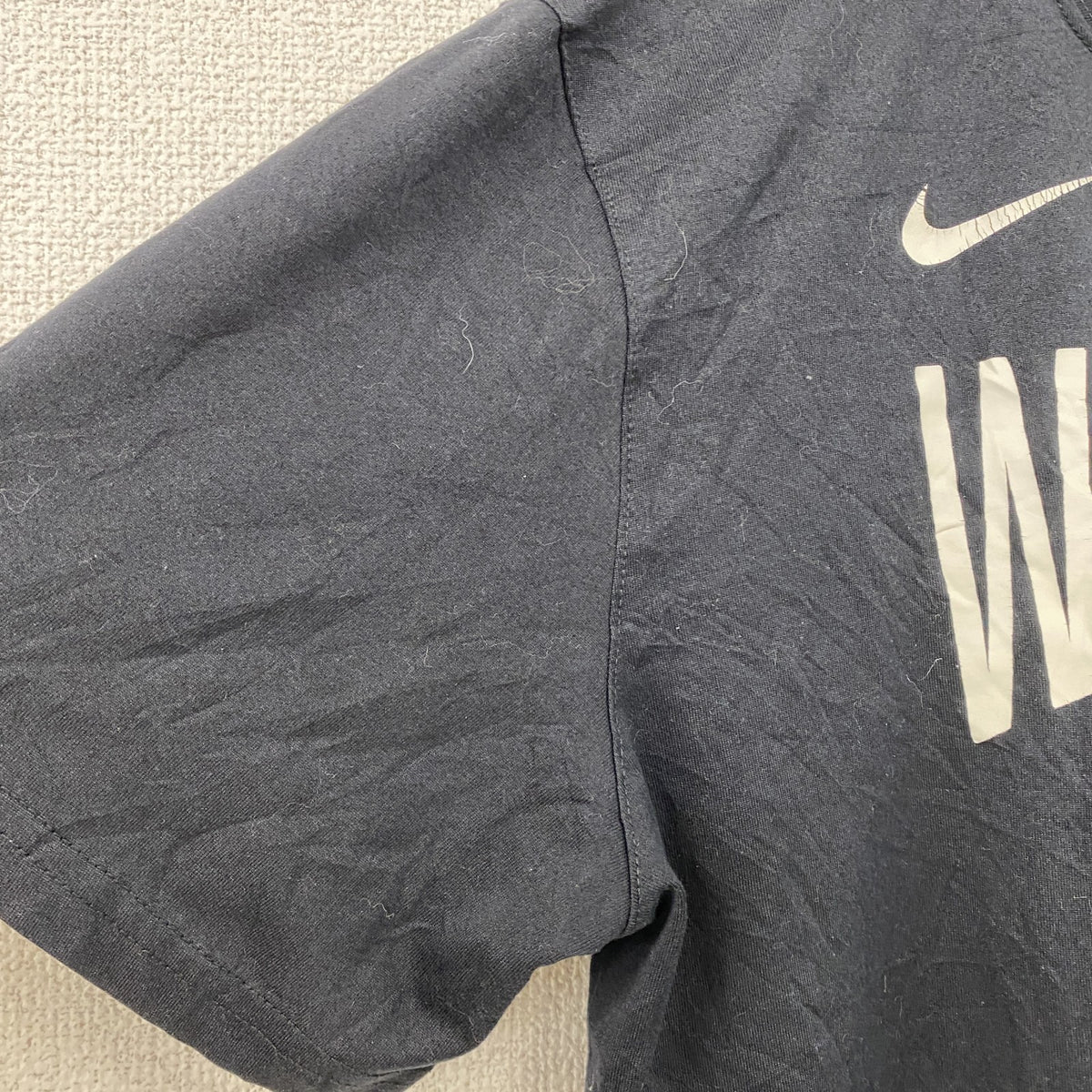 NIKE　ナイキ　半袖プリントTシャツ　アーチプリント　スウッシュ　黒　ブラック　Lサイズ　古着