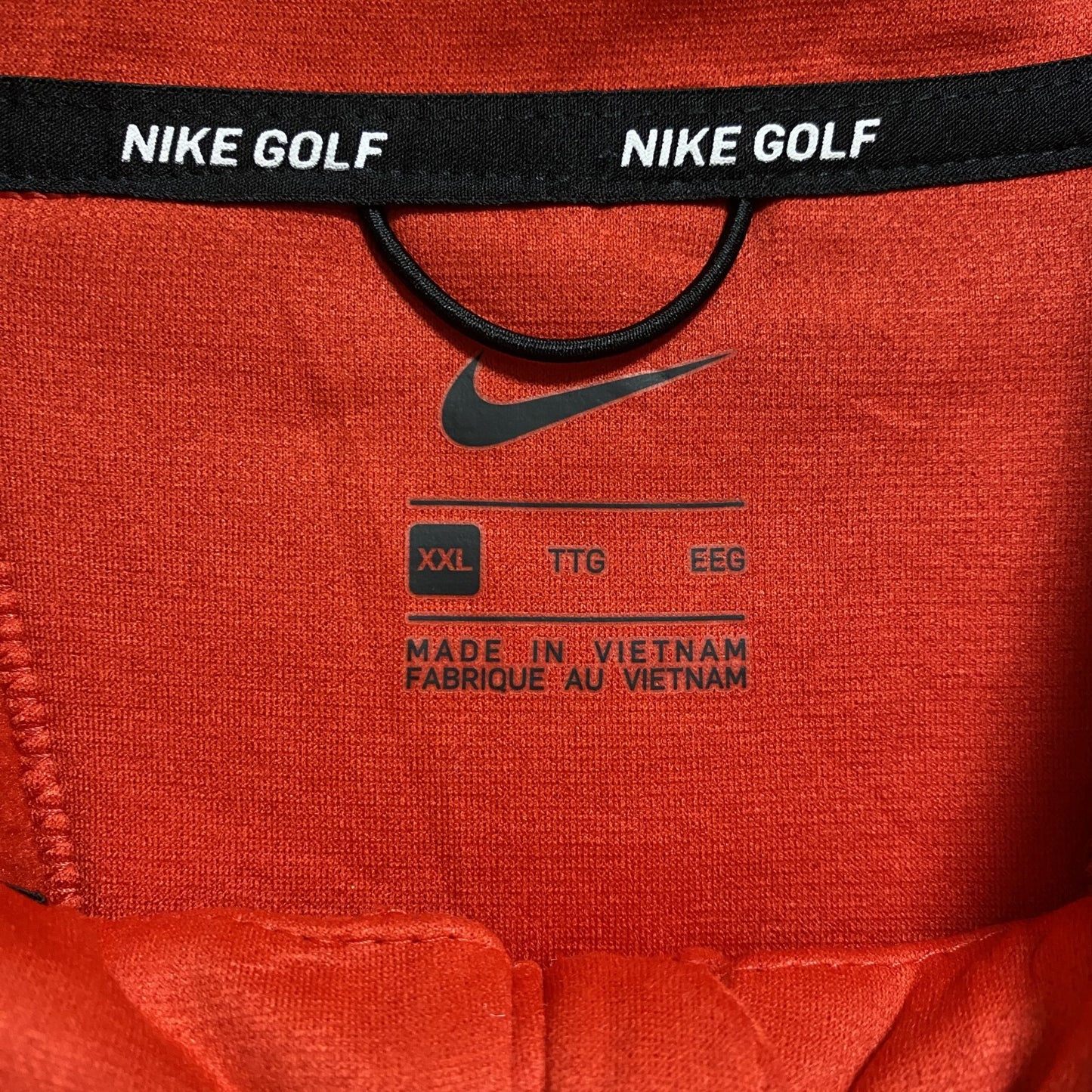 古着　used 　NIKEGOLF　ナイキゴルフ　長袖ハーフジップトラックジャケット　ジャージ　刺繍　赤　レッド　XXLサイズ