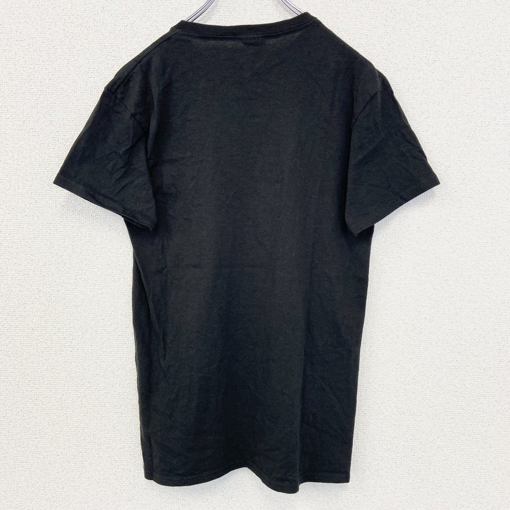 DELTA デルタ　半袖プリントTシャツ　おもしろTシャツ　ユニークデザイン　クルーネック　黒　ブラック　Sサイズ　古着