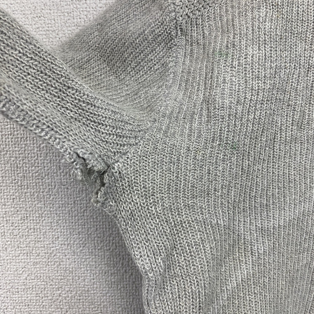 90s　L.L.Bean　エルエルビーン　ハーフボタンコットンニットセーター　ヴィンテージ　灰色　グレー　Mサイズ　古着