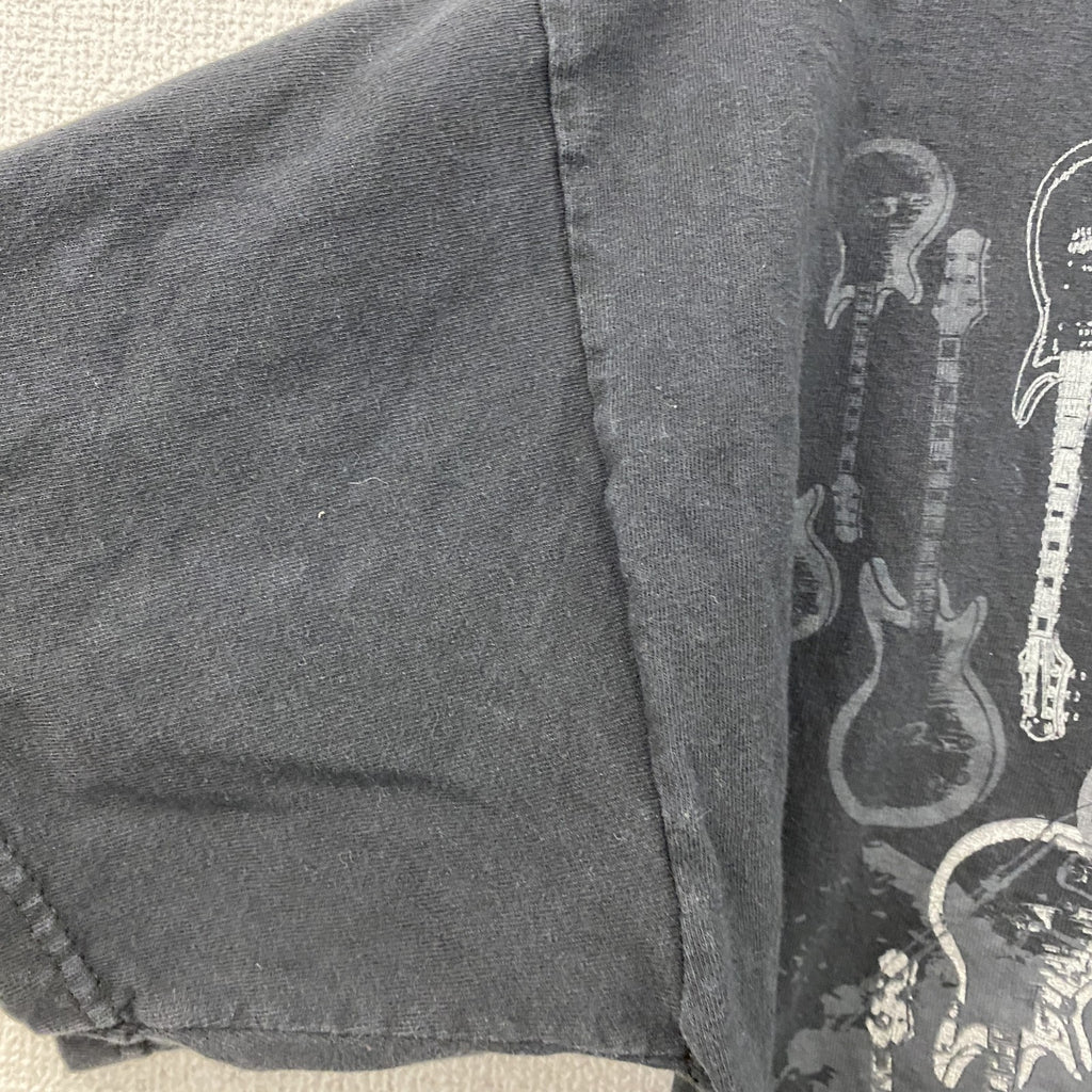 INK　半袖プリントTシャツ　ミュージック　ギター　黒　ブラック　Lサイズ　古着