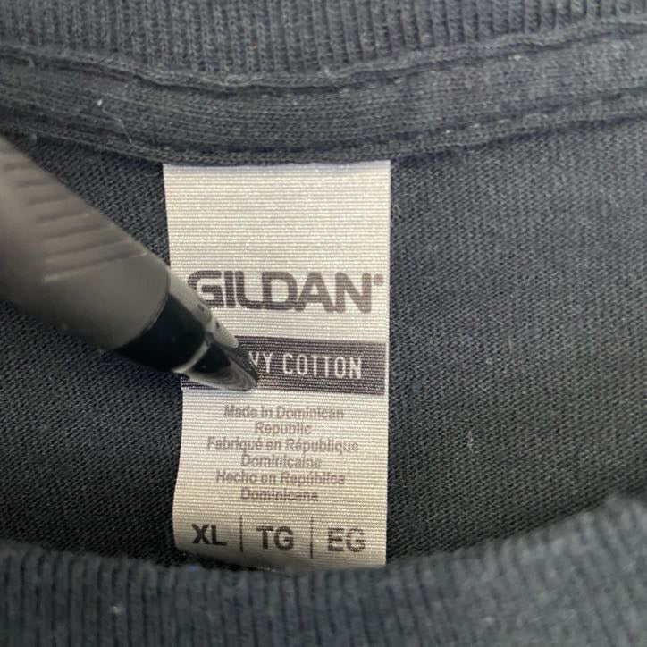 GILDAN　ギルダン　半袖プリントアニマルTシャツ　星条旗　ビッグシルエット　クルーネック　黒　ブラック　XLサイズ　古着