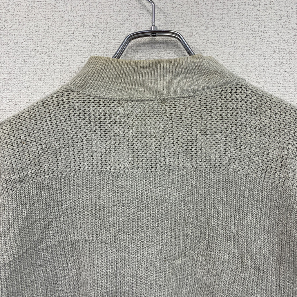 90s　L.L.Bean　エルエルビーン　ハーフボタンコットンニットセーター　ヴィンテージ　灰色　グレー　Mサイズ　古着