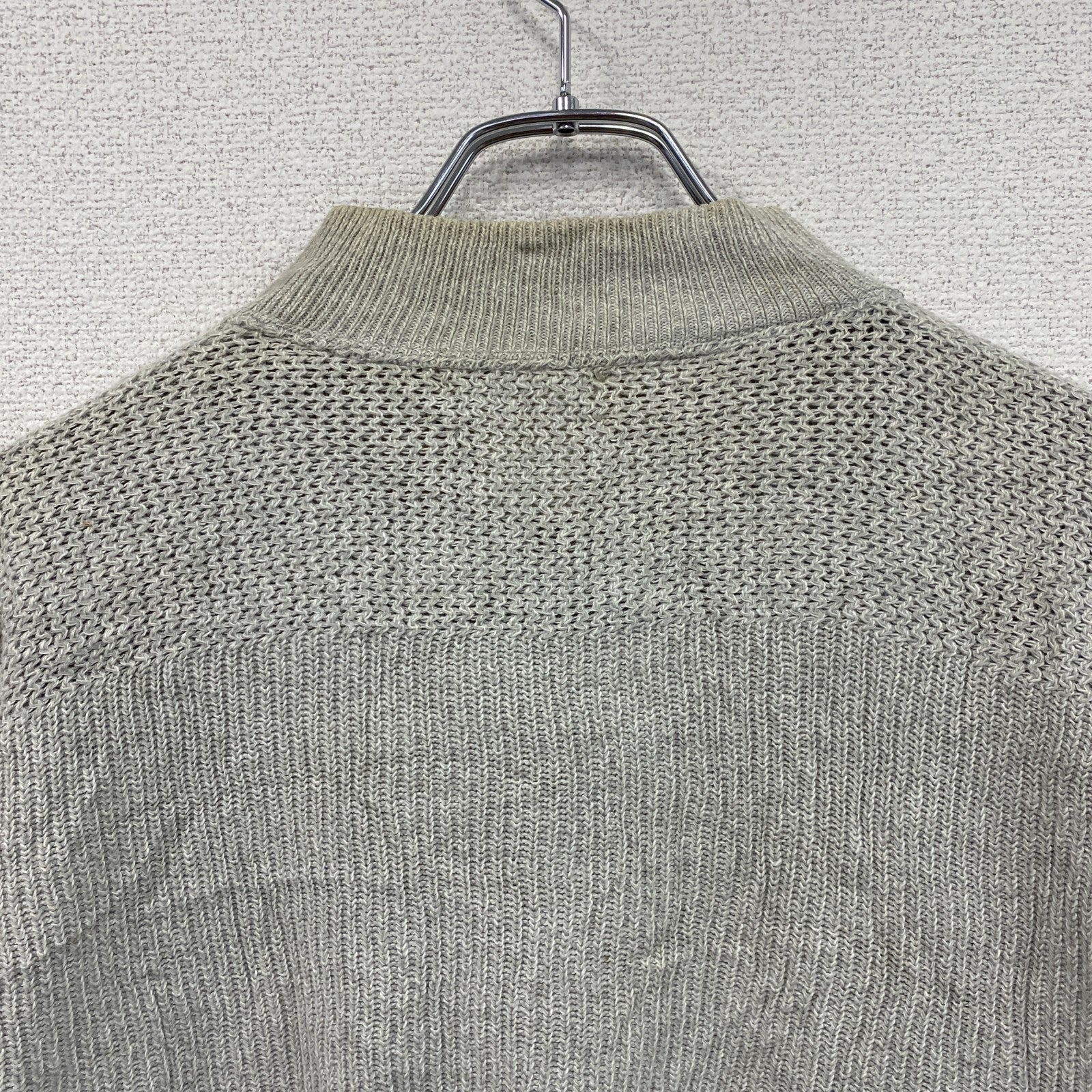 90s　L.L.Bean　エルエルビーン　ハーフボタンコットンニットセーター　ヴィンテージ　灰色　グレー　Mサイズ　古着