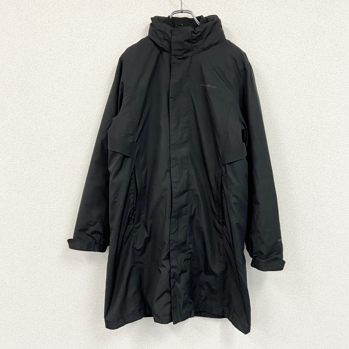 Eddie Bauer　エディーバウアー　ロングコート/ブルゾン　2way　取り外し　黒　ブラック　Sサイズ メンズ ポリエステル ウール 古着