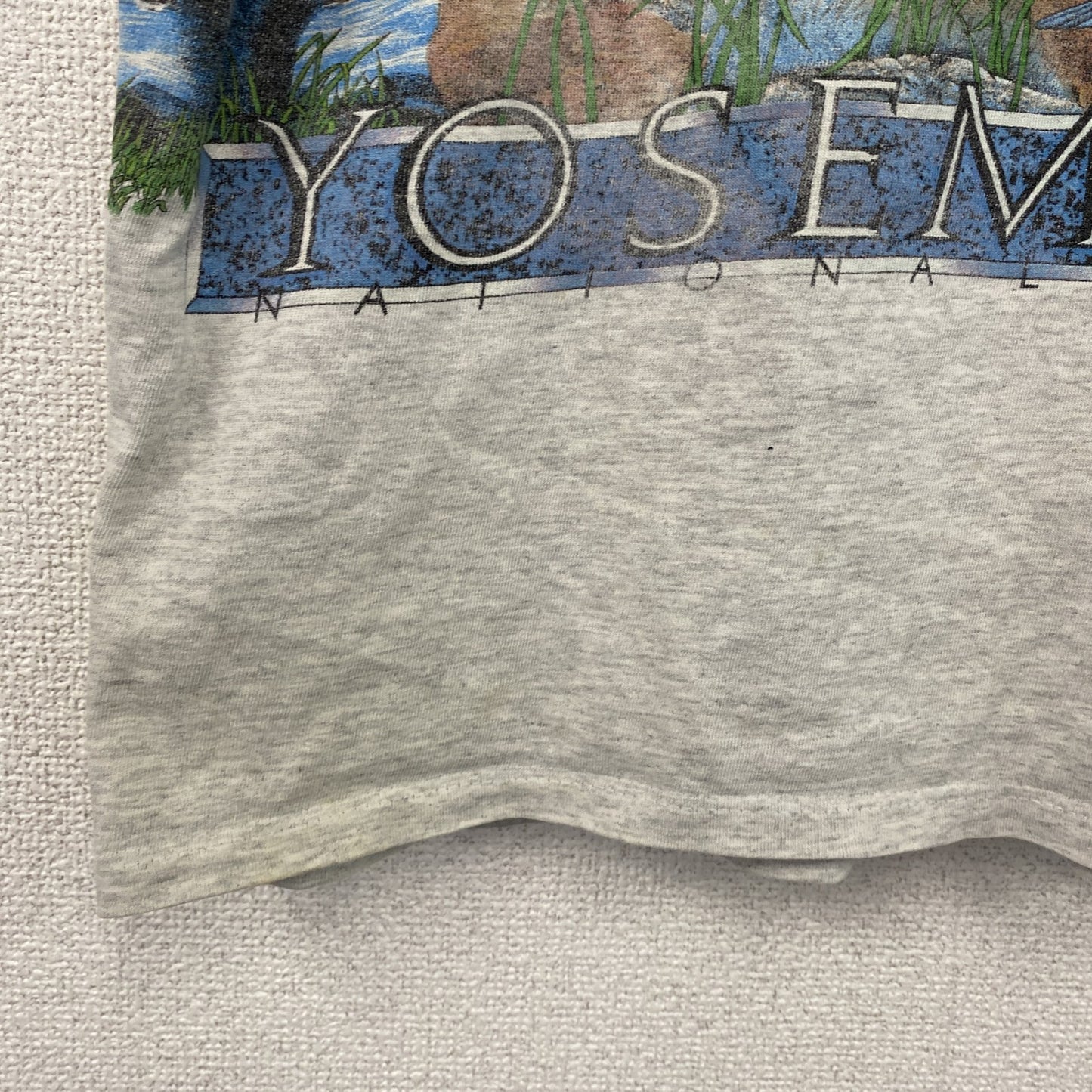 90s　H.L.MILLER　半袖アニマルプリントTシャツ　シングルステッチ　ヴィンテージ　灰色　グレー　Mサイズ