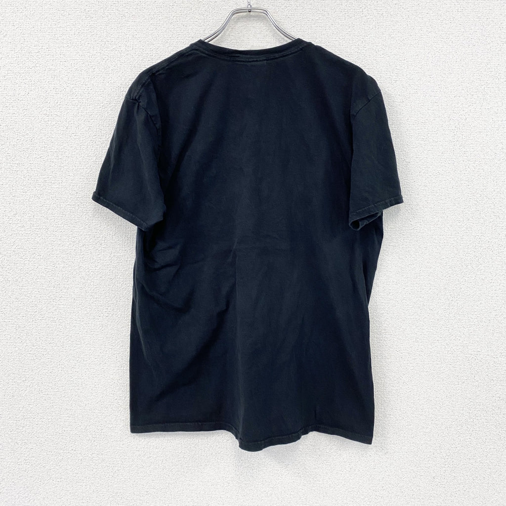GILDAN　ギルダン　半袖プリントTシャツ　英字プリント　黒　ブラック　XLサイズ　古着
