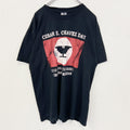 JERZEES ジャージーズ　半袖プリントTシャツ　ビッグT　セーサル チャベス　クルーネック　黒　ブラック　Lサイズ　古着