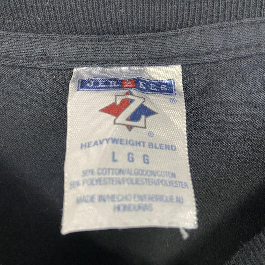 JERZEES ジャージーズ　半袖プリントTシャツ　ビッグT　セーサル チャベス　クルーネック　黒　ブラック　Lサイズ　古着