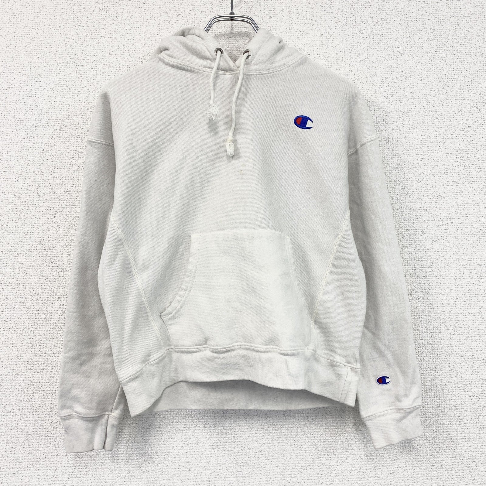 Champion　チャンピオン　リバースウィーブ　スウェットパーカー/フーディー　白　ホワイト　Mサイズ　古着