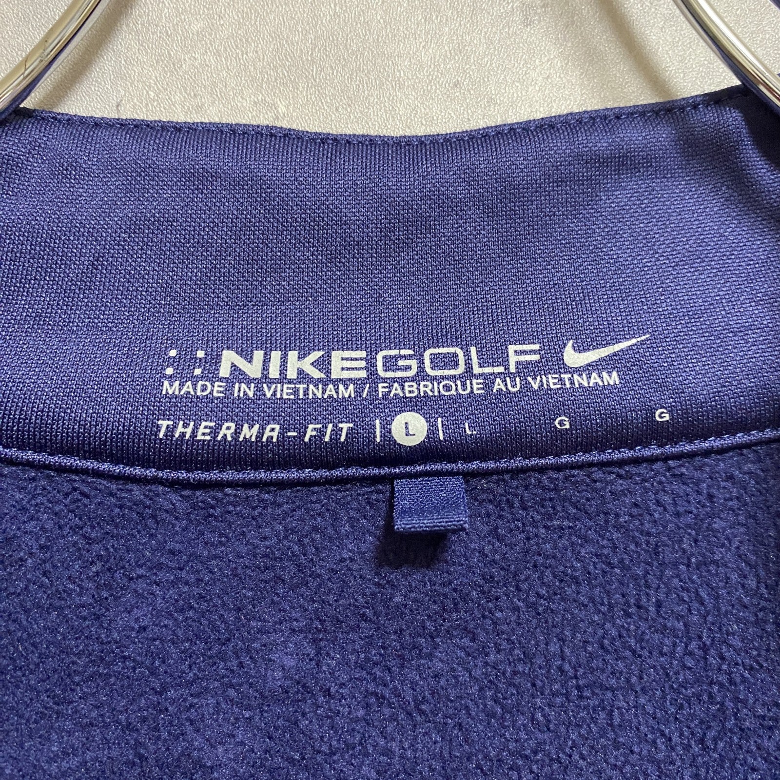 　NIKEGOLF　ナイキゴルフ　長袖ハーフジップトラックジャケット　ジャージ　MARQUETTE　ネイビー　紺　古着