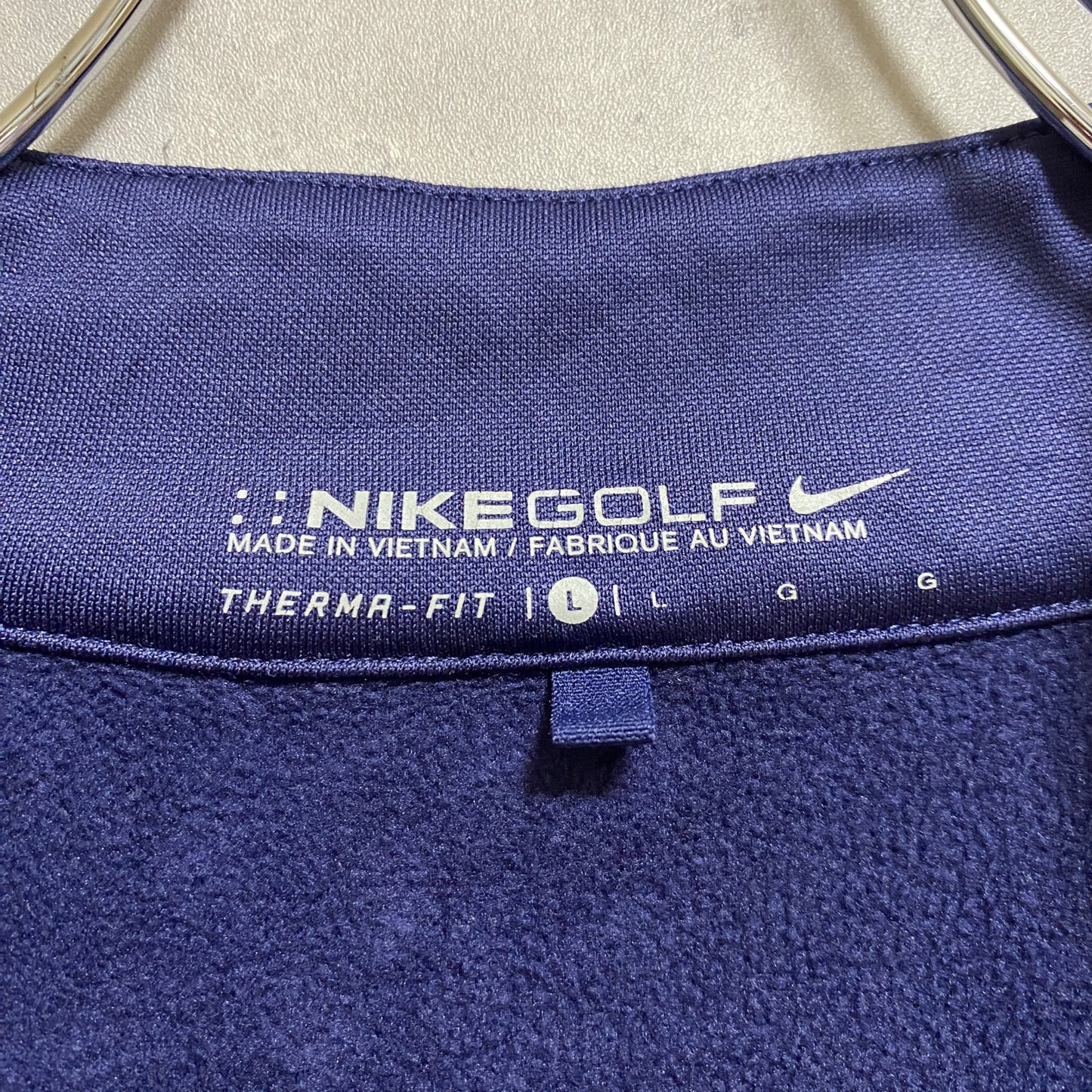 古着　used 　NIKEGOLF　ナイキゴルフ　長袖ハーフジップトラックジャケット　ジャージ　MARQUETTE　ネイビー　