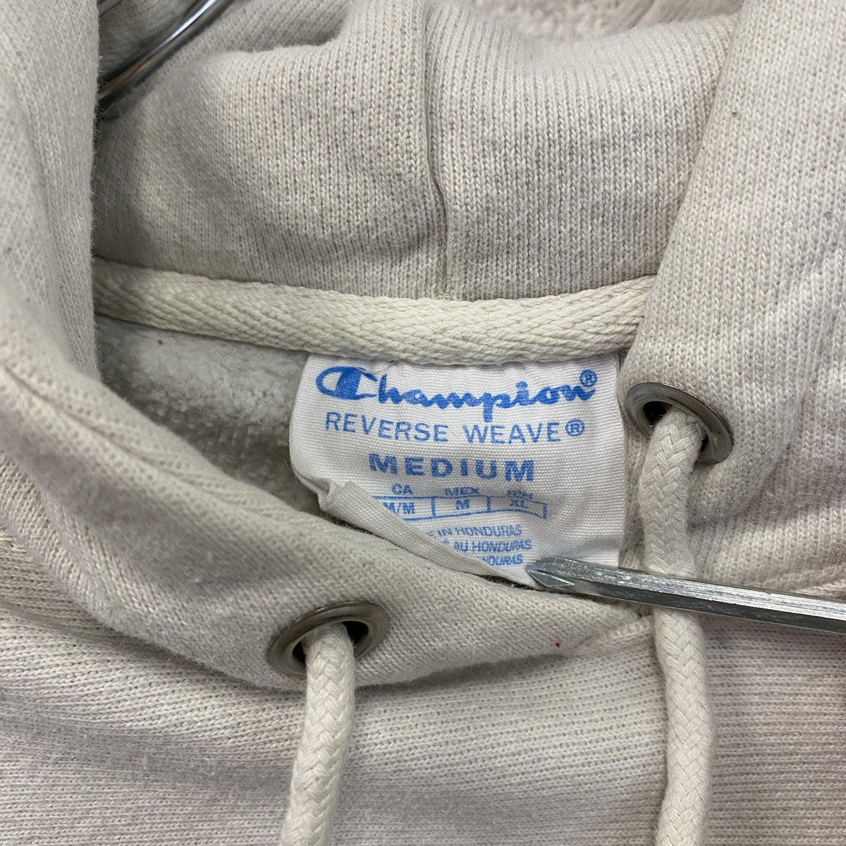 Champion　チャンピオン　リバースウィーブ　スウェットパーカー/フーディー　白　ホワイト　Mサイズ　古着