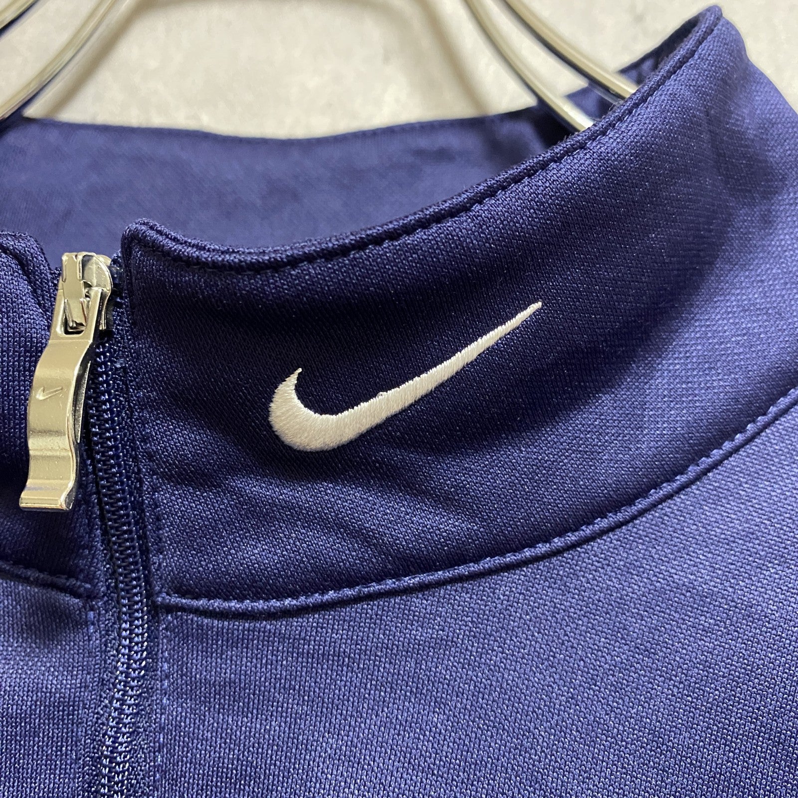 　NIKEGOLF　ナイキゴルフ　長袖ハーフジップトラックジャケット　ジャージ　MARQUETTE　ネイビー　紺　古着