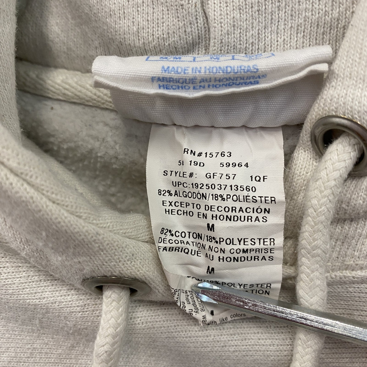 Champion　チャンピオン　リバースウィーブ　スウェットパーカー/フーディー　白　ホワイト　Mサイズ　古着