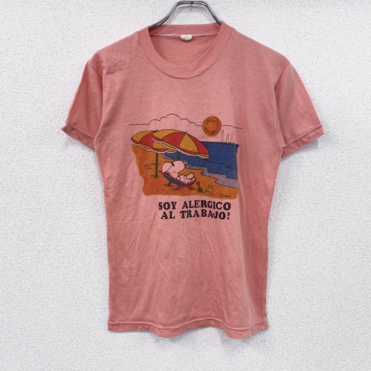 ～80s　SPORT　SNOOPY　スヌーピー　半袖プリントTシャツ　ヴィンテージ　ピンク