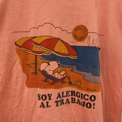 ～80s　SPORT　SNOOPY　スヌーピー　半袖プリントTシャツ　ヴィンテージ　ピンク