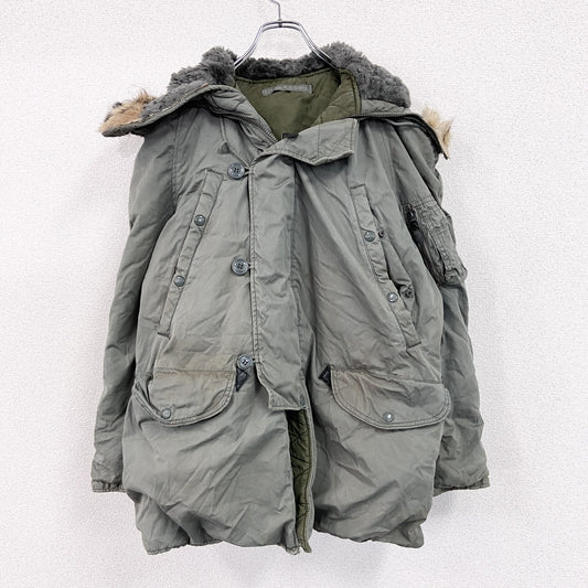 60s　U.S.AIR FORCE　米軍実品　N-3B　フライトジャケット　コヨーテファー　CONMARジップ　カーキ