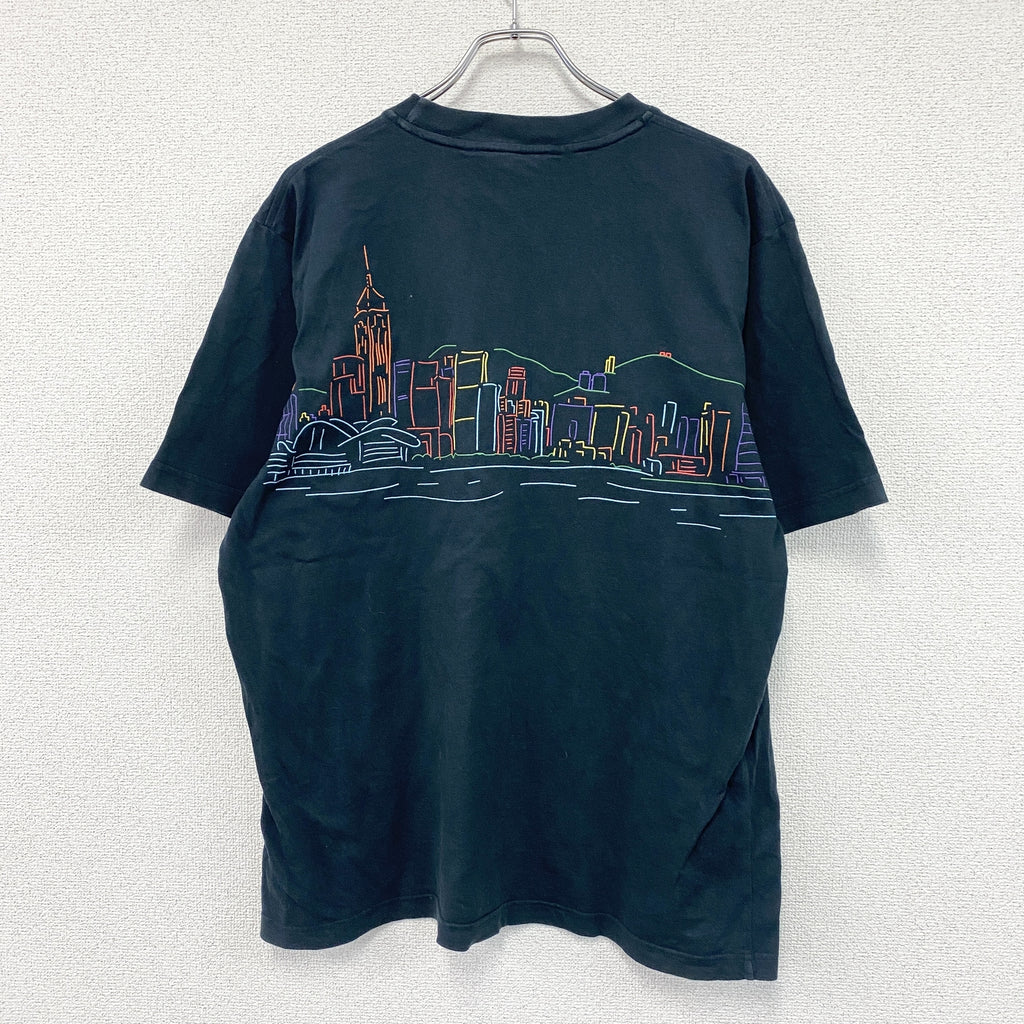 HONG KONG MEMORIES　半袖プリントTシャツ　黒　ブラック　XLサイズ　古着