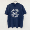 Lee　リー　半袖プリントTシャツ　シングルステッチ　ヴィンテージ　紺　ネイビー　Mサイズ カットソー メンズ コットン 古着