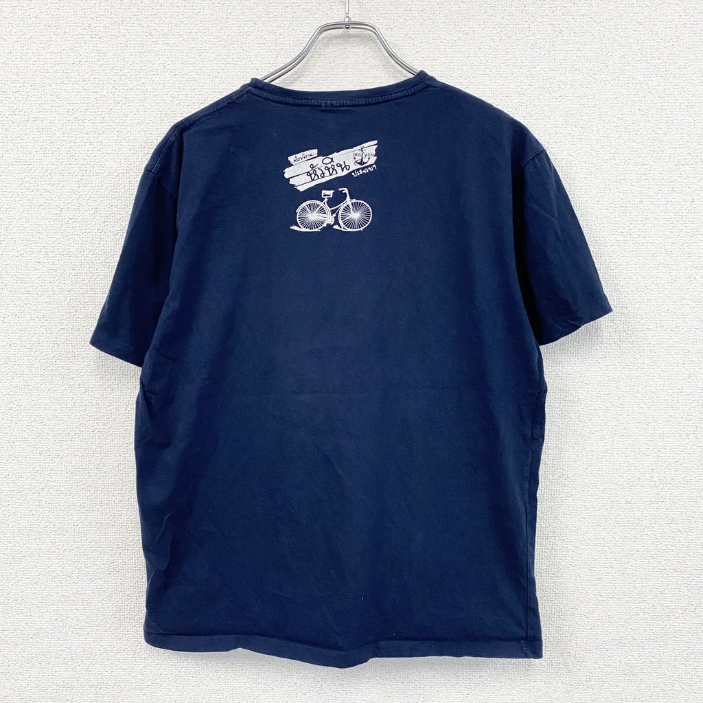 半袖プリントTシャツ　スーベニア　Hua Hin　紺　ネイビー　XLサイズ　古着