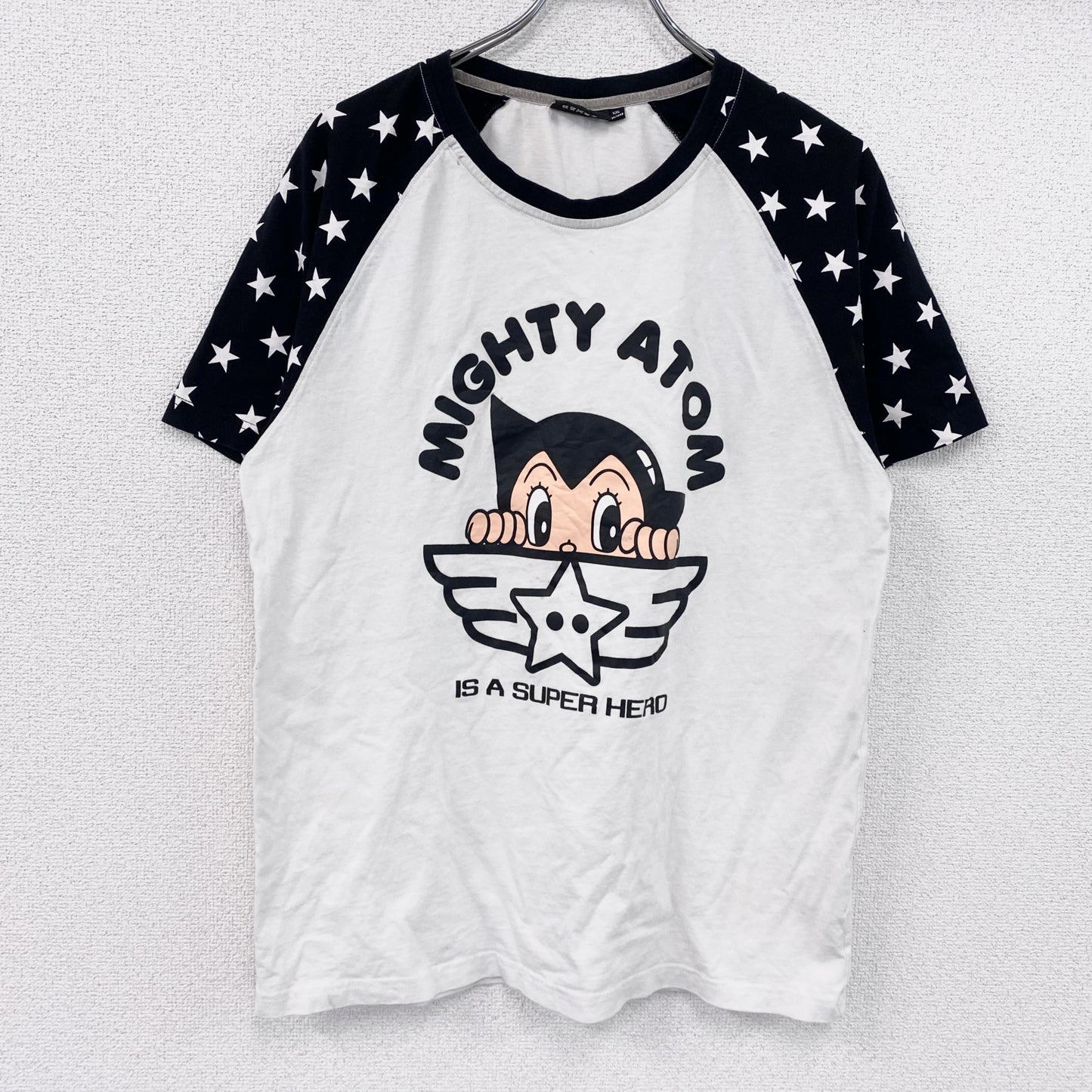 MIGHTY ATOM　鉄腕アトム　半袖プリントTシャツ　ラグランT　白　ホワイト　2XLサイズ