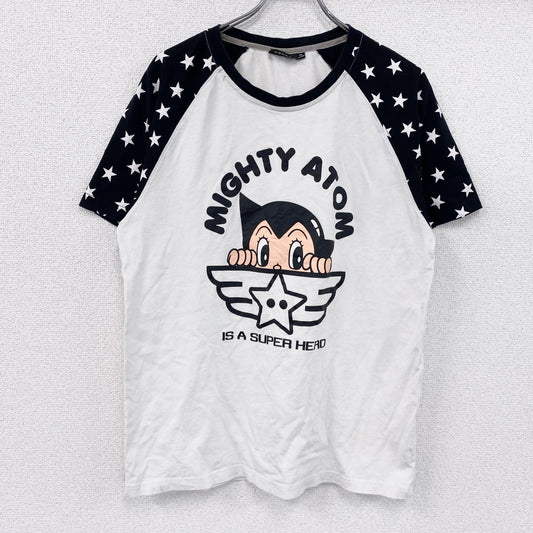 MIGHTY ATOM　鉄腕アトム　半袖プリントTシャツ　ラグランT　白　ホワイト　2XLサイズ
