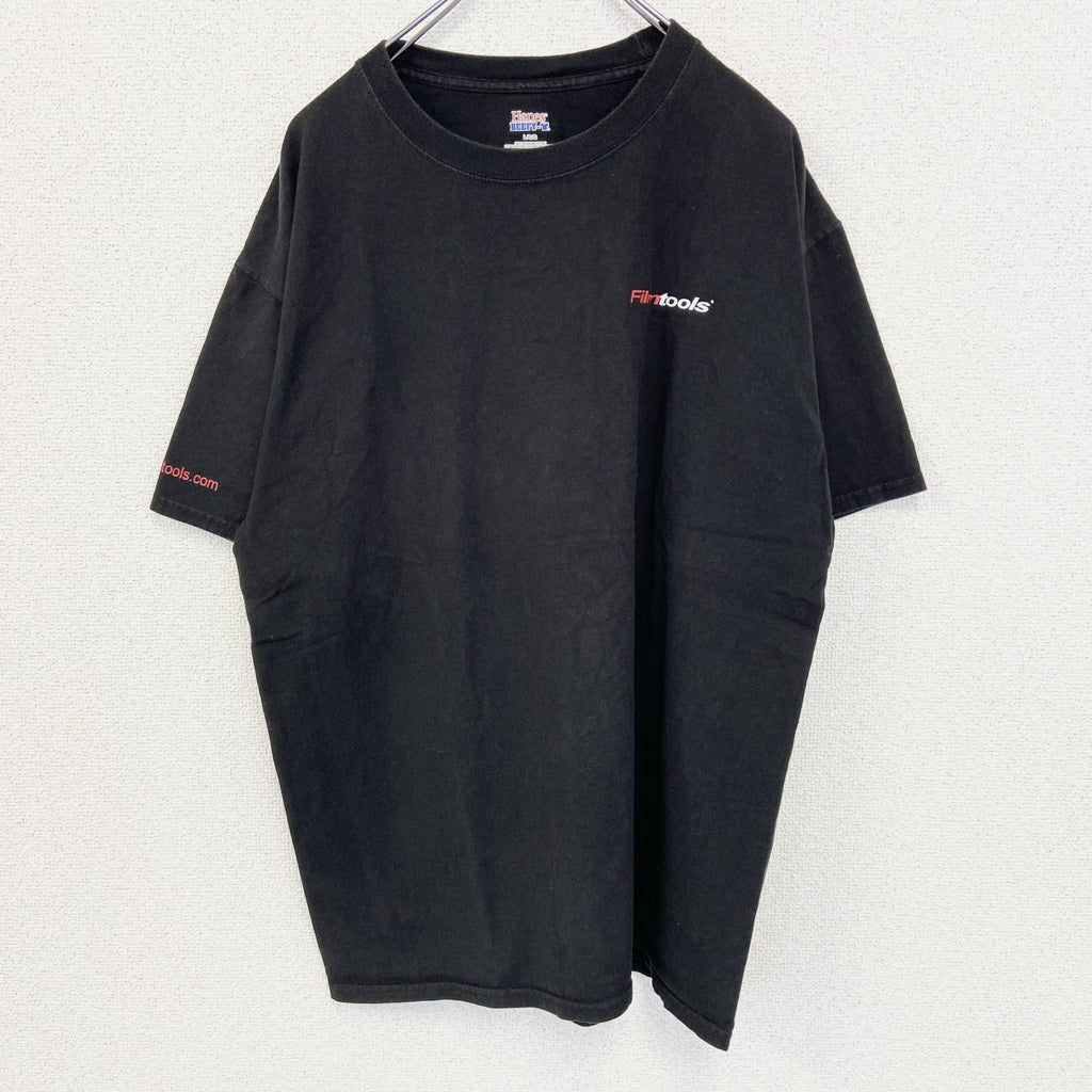 Hanes ヘインズ　半袖プリントTシャツ　ビッグT　Film tools　クルーネック　黒　ブラック　Lサイズ　古着