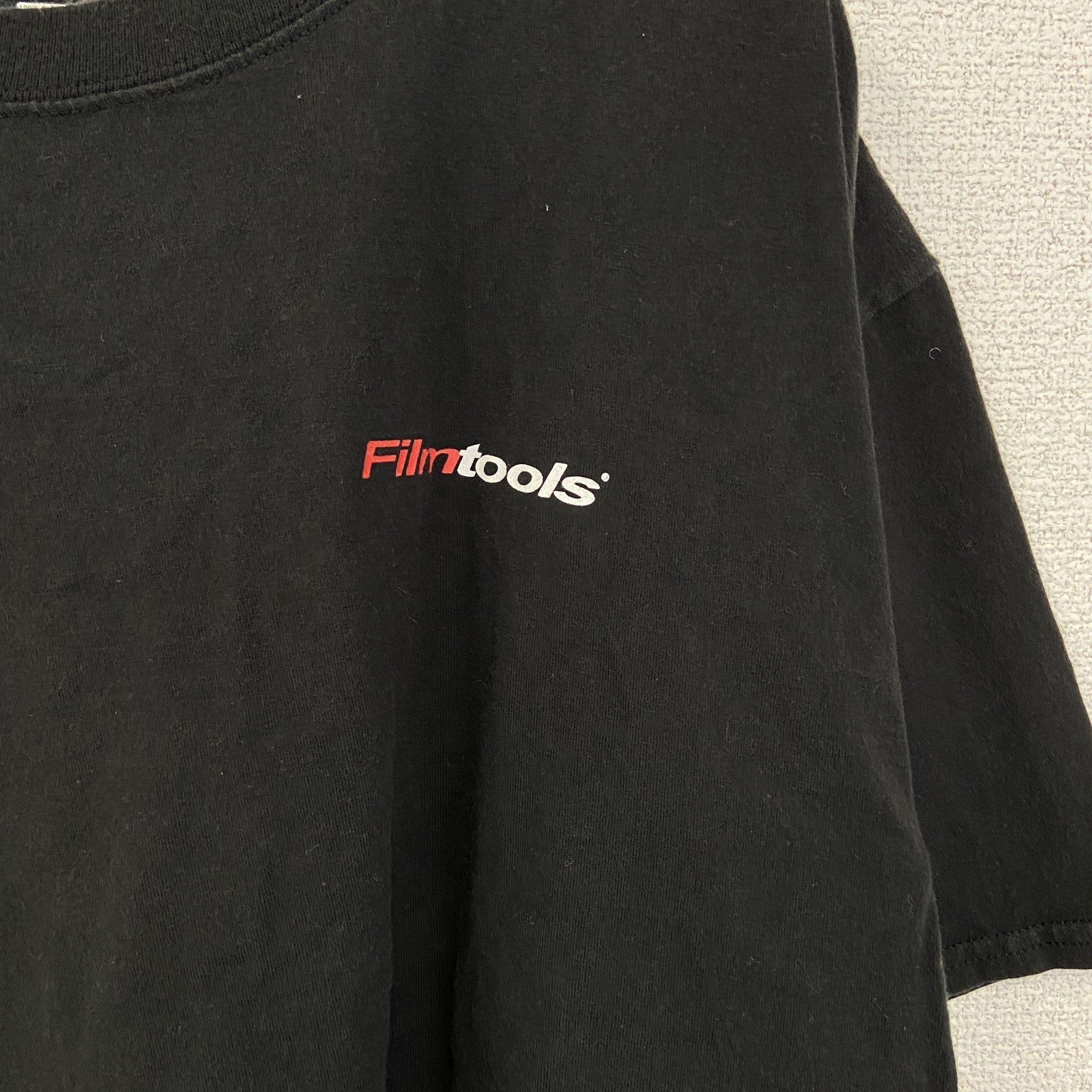 Hanes ヘインズ　半袖プリントTシャツ　ビッグT　Film tools　クルーネック　黒　ブラック　Lサイズ　古着