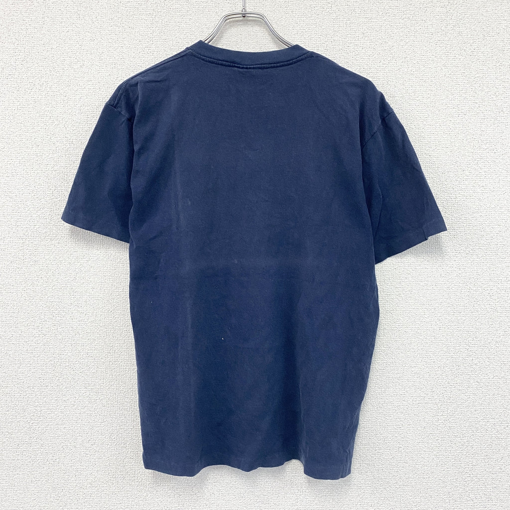 Lee　リー　半袖プリントTシャツ　シングルステッチ　ヴィンテージ　紺　ネイビー　Mサイズ カットソー メンズ コットン 古着