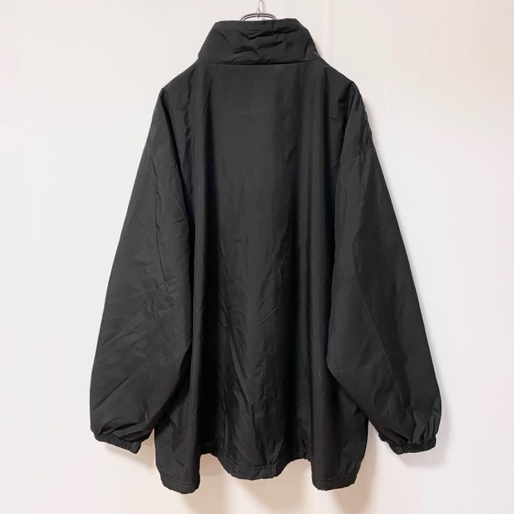 古着 used　CHARLES RIVER　長袖ハイネックナイロンジャケット　ジップアップジャケット　ワンポイント刺繍　LSU　黒