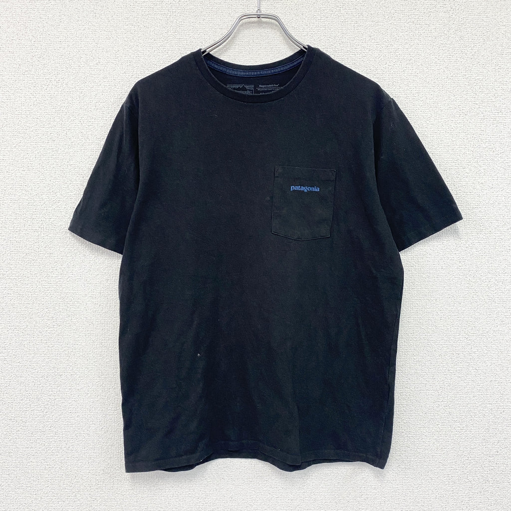 Patagonia　パタゴニア　半袖プリントTシャツ　黒　ブラック　Sサイズ　古着