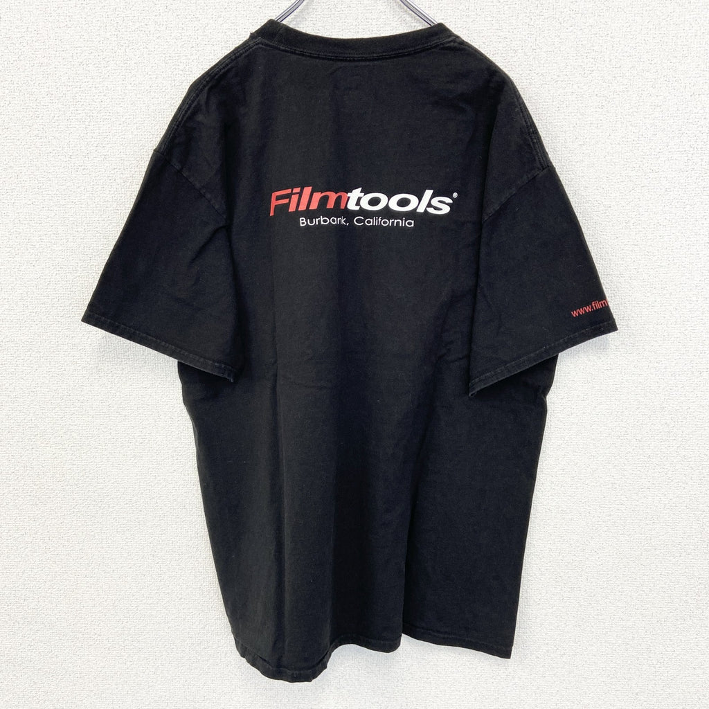 Hanes ヘインズ　半袖プリントTシャツ　ビッグT　Film tools　クルーネック　黒　ブラック　Lサイズ　古着