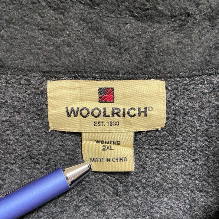 古着　used　WOOLRICH　ウールリッチ　長袖ハーフジップノルディック柄ニット　セーター　グレー　XXLサイズ