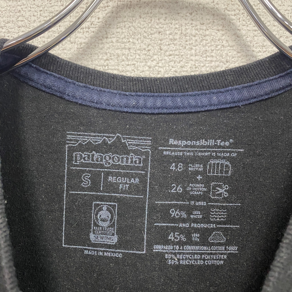 Patagonia　パタゴニア　半袖プリントTシャツ　黒　ブラック　Sサイズ　古着