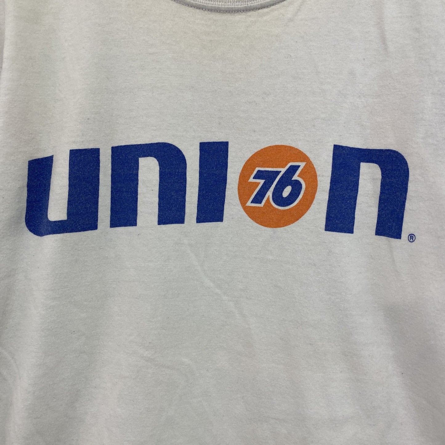 76 Lubricants　長袖Tシャツ/ロンT　フェイクレイヤード　企業ロゴ　白　ホワイト　Lサイズ