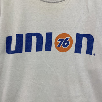 76 Lubricants　長袖Tシャツ/ロンT　フェイクレイヤード　企業ロゴ　白　ホワイト　Lサイズ