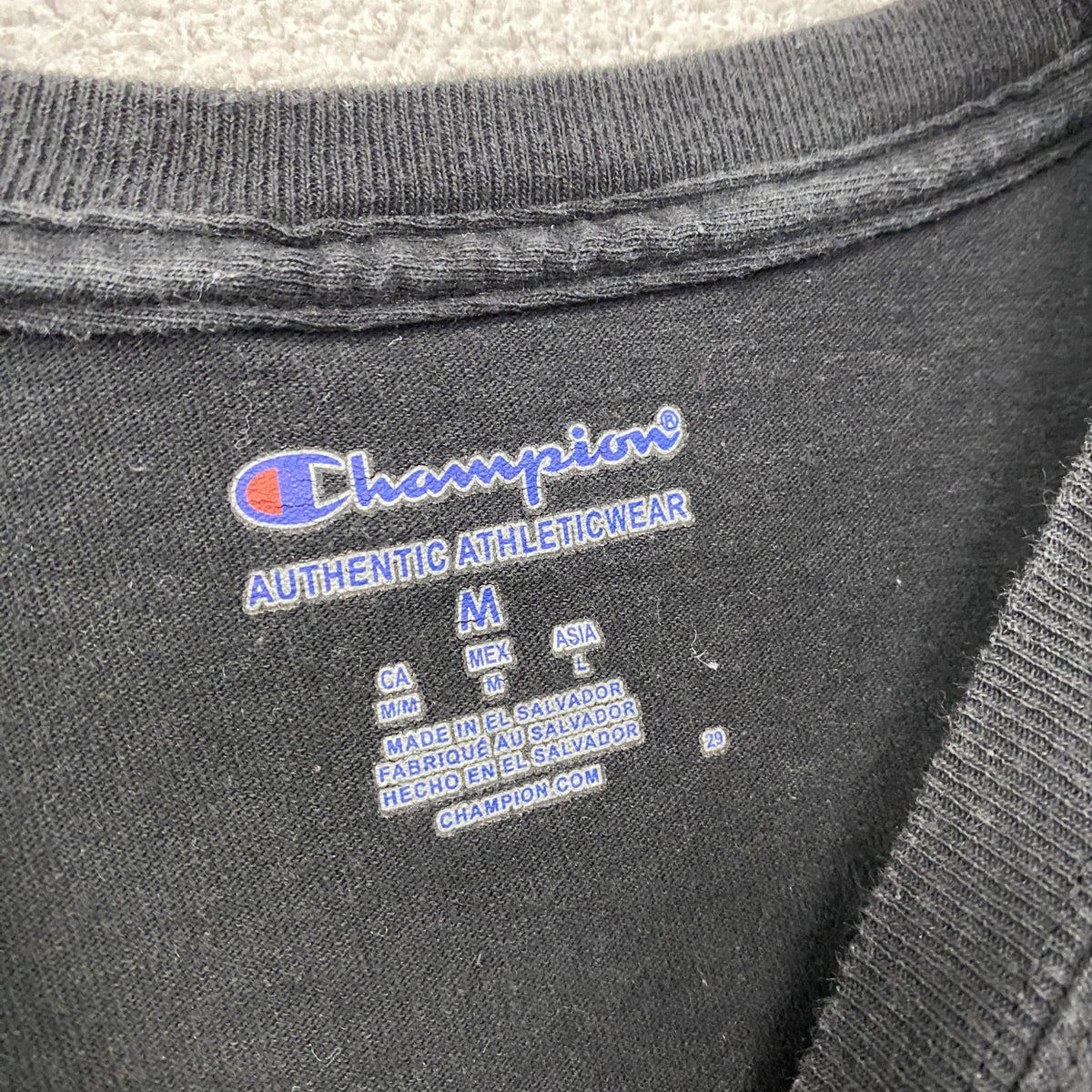 Champion　チャンピオン　半袖プリントTシャツ　アーチプリント　現行　黒　ブラック　Mサイズ　古着