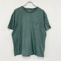 POLO RALPH LAUREN　ポロラルフローレン　半袖Tシャツ　シングルステッチ　刺ロゴ　緑　グリーン　Lサイズ カットソー メンズ コットン 古着