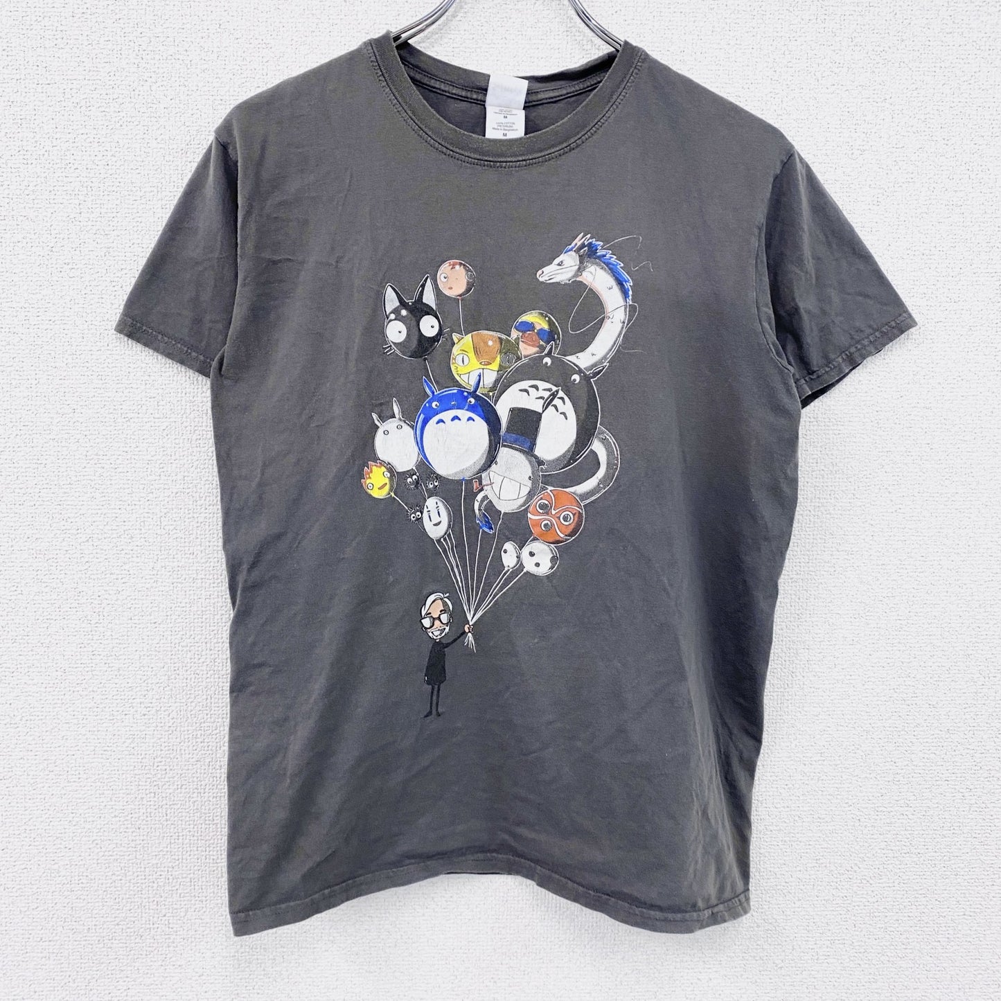 GILDAN　ギルダン　ジブリ　となりのトトロ　半袖プリントTシャツ　灰色　グレー　Mサイズ