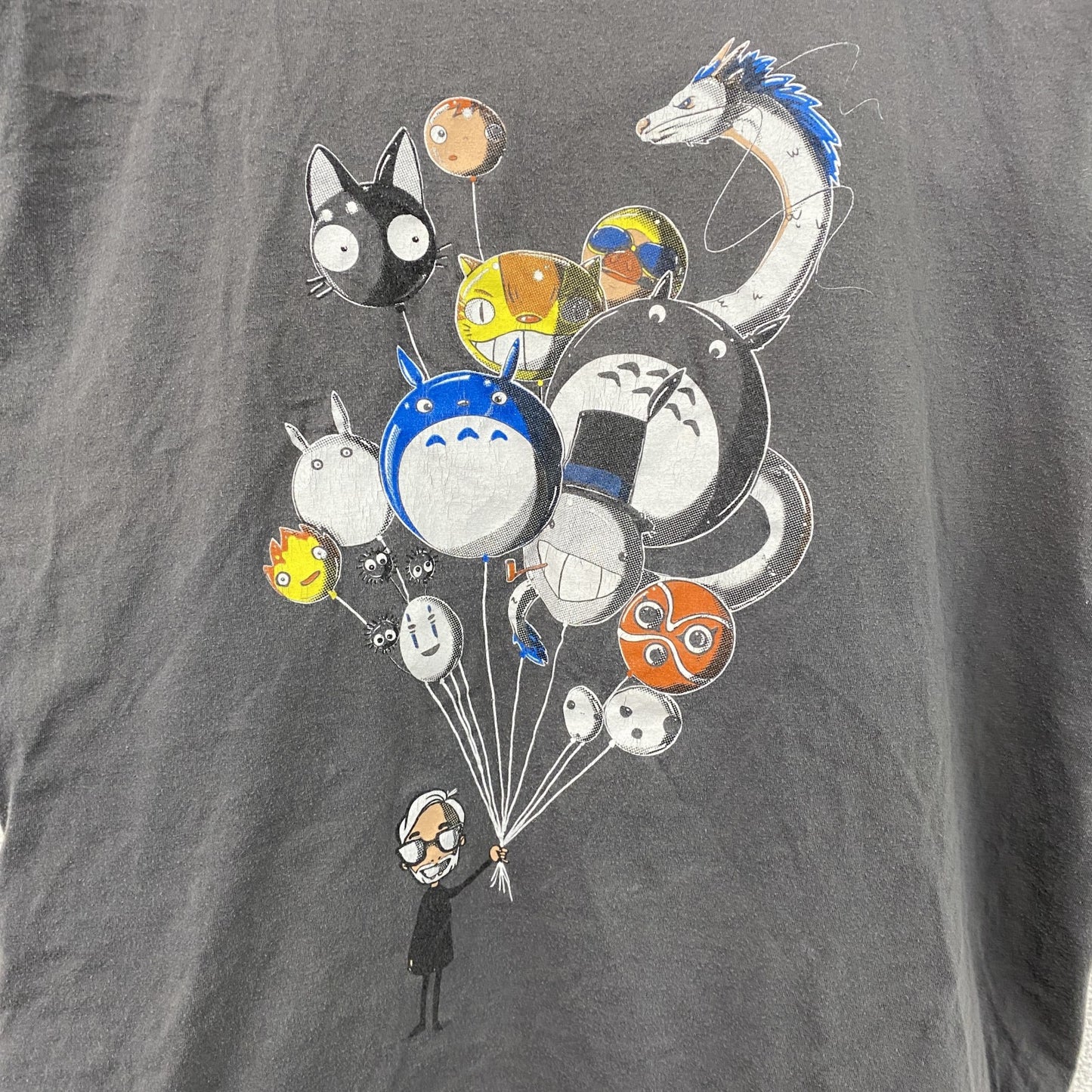 GILDAN　ギルダン　ジブリ　となりのトトロ　半袖プリントTシャツ　灰色　グレー　Mサイズ