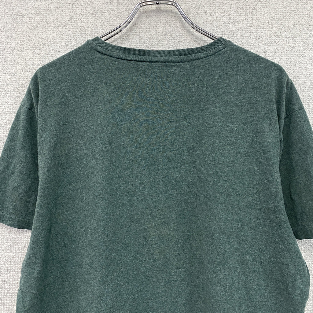 POLO RALPH LAUREN　ポロラルフローレン　半袖Tシャツ　シングルステッチ　刺ロゴ　緑　グリーン　Lサイズ カットソー メンズ コットン 古着