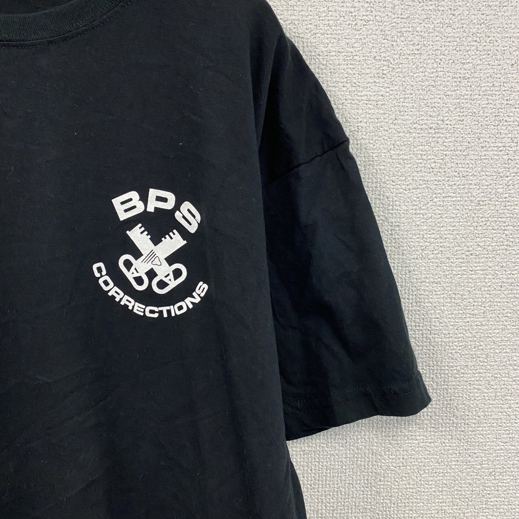 CANADIAN UNION APPAREL　半袖プリントTシャツ　OPSEU SEFPO　黒　ブラック　XLサイズ カットソー メンズ コットン 古着