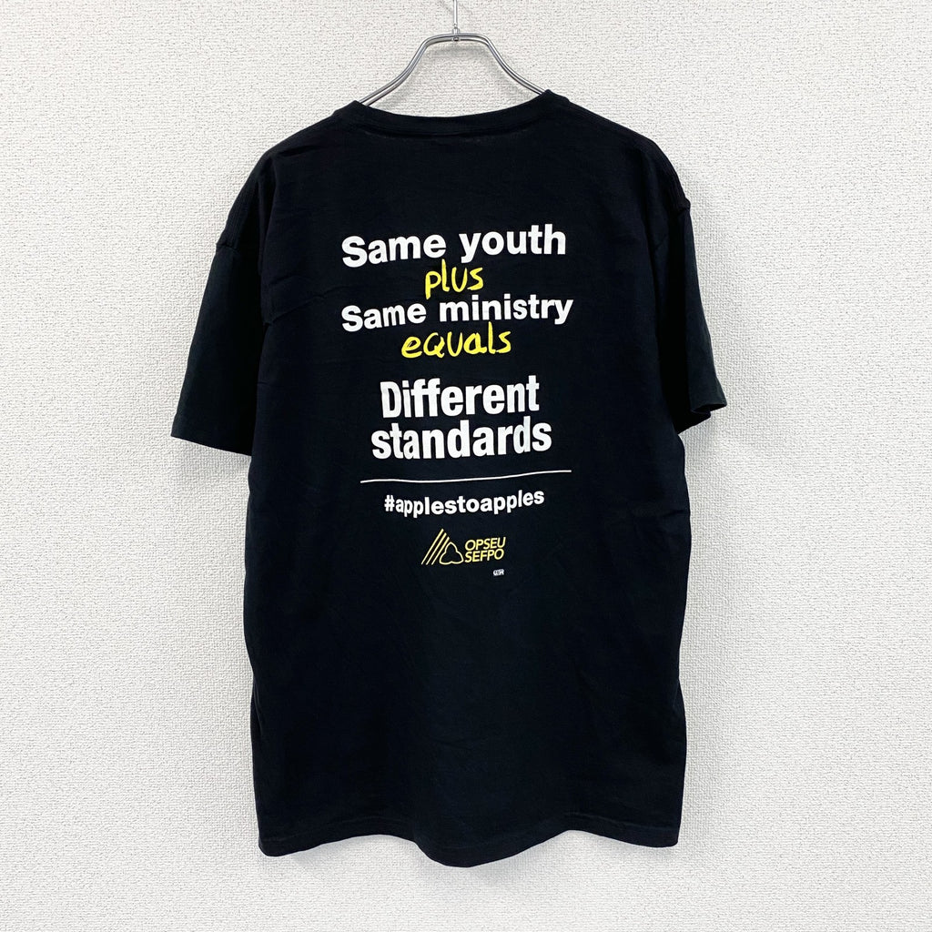 CANADIAN UNION APPAREL　半袖プリントTシャツ　OPSEU SEFPO　黒　ブラック　XLサイズ カットソー メンズ コットン 古着