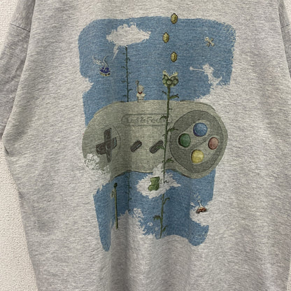 FRUIT OF THE LOOM　スーパーファミコン　半袖プリントTシャツ　パロディT　グレー　2XLサイズ