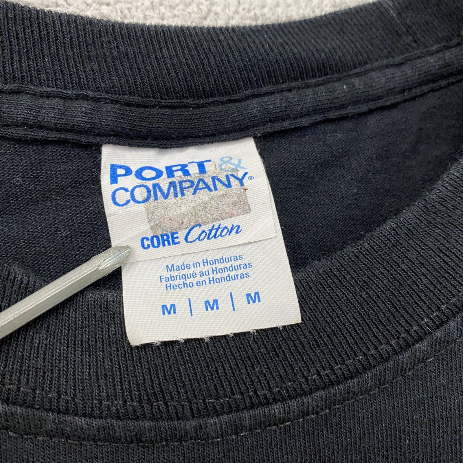 PORT＆COMPANY　半袖プリントTシャツ　パロディT　アーチプリント　黒　ブラック　Mサイズ　古着