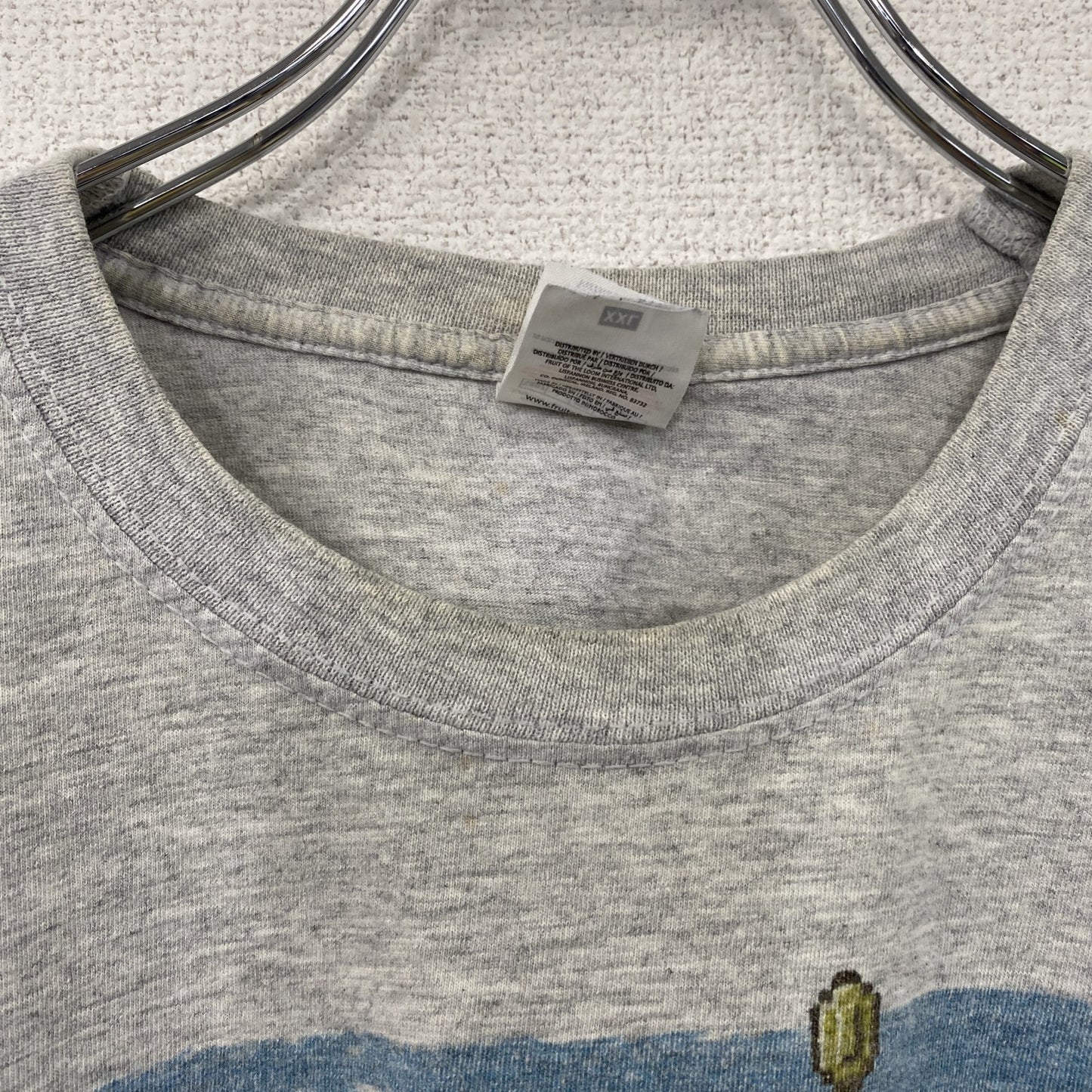 FRUIT OF THE LOOM　スーパーファミコン　半袖プリントTシャツ　パロディT　グレー　2XLサイズ