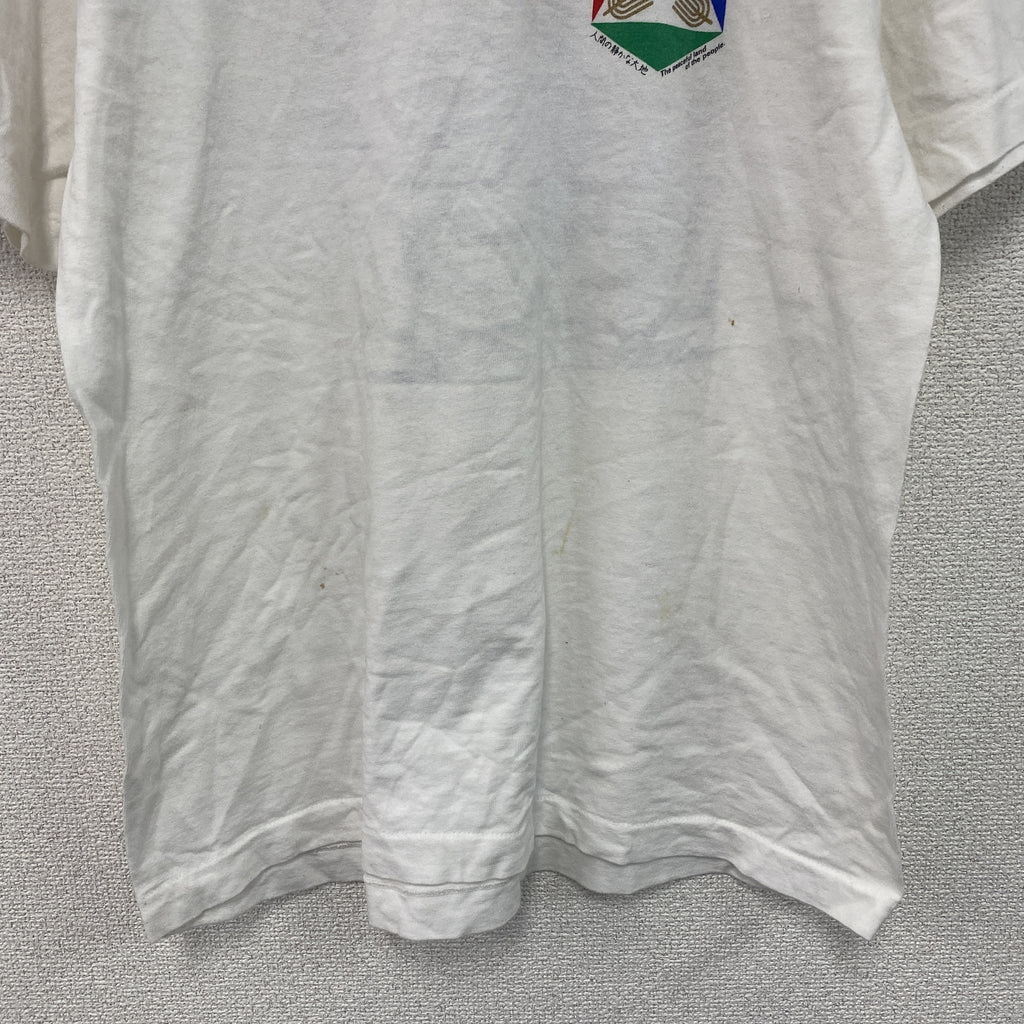 FRUIT OF THE LOOM　フルーツオブザルーム　半袖プリントTシャツ　白　ホワイト　Mサイズ カットソー メンズ コットン 古着
